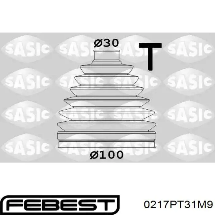 0217P-T31M9 Febest fuelle, árbol de transmisión delantero exterior