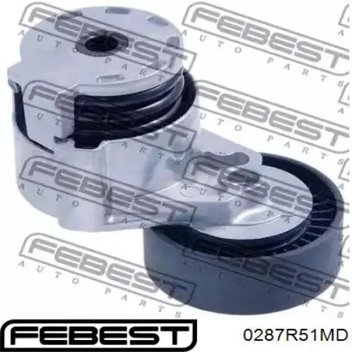 0287-R51MD Febest tensor de correa, correa poli v