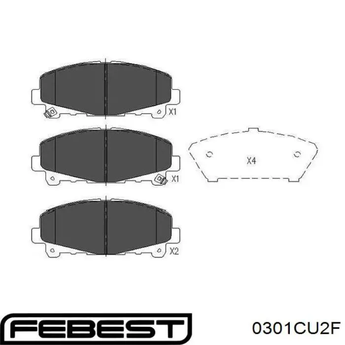 0301CU2F Febest pastillas de freno delanteras