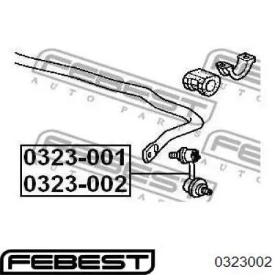 0323-002 Febest barra estabilizadora delantera izquierda