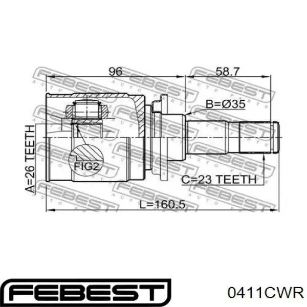  Junta homocinética interior trasera para Mitsubishi ASX GA