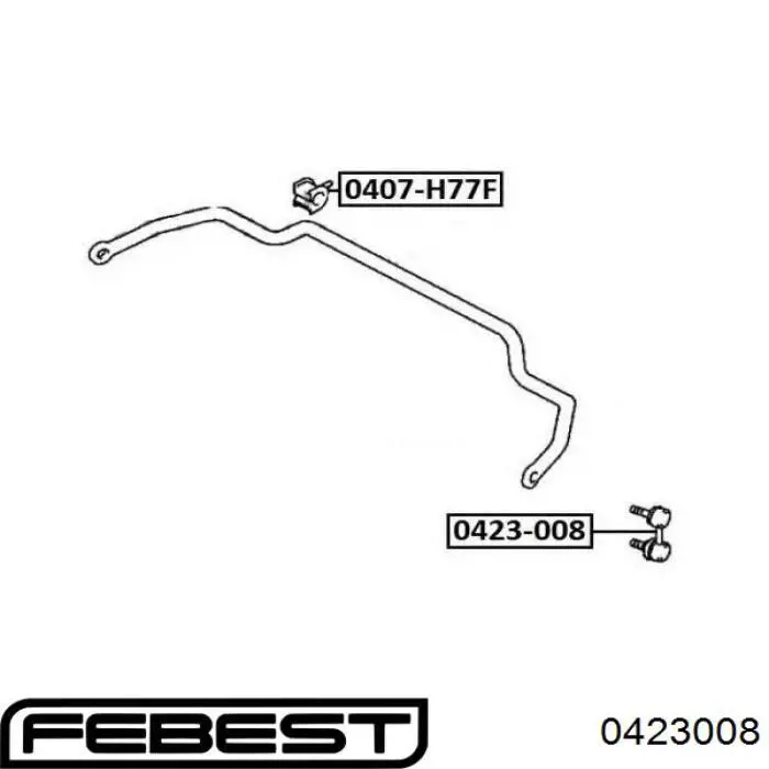 0423-008 Febest soporte de barra estabilizadora trasera