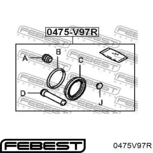 4605B454 Mitsubishi juego de reparación, pinza de freno trasero