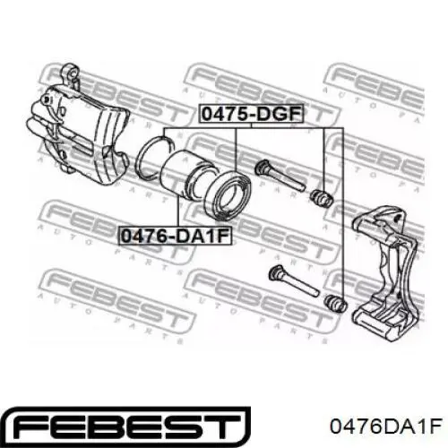 0476-DA1F Febest émbolo, pinza del freno delantera