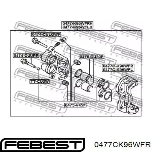  Soporte, pinza de freno delantera para Mitsubishi L 200 K60, K70