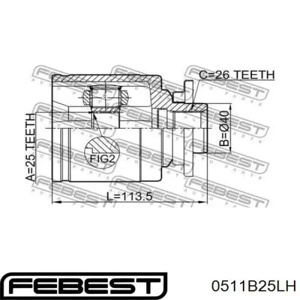  Junta homocinética interior delantera izquierda para Ford Ranger ER