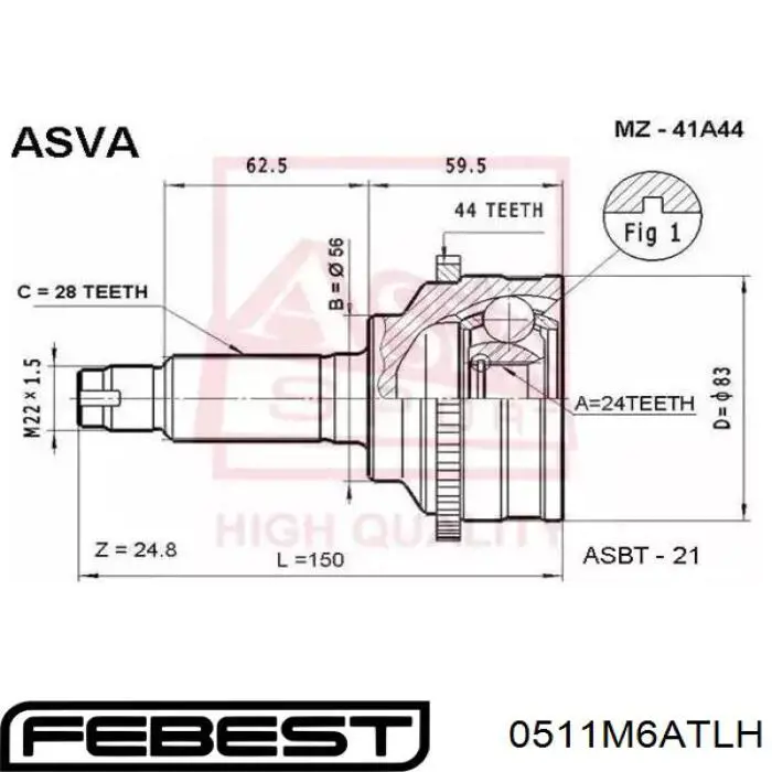  Junta homocinética exterior delantera izquierda para Mazda Tribute EP