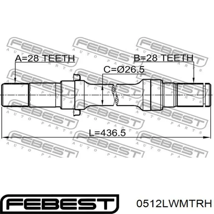  Árbol de transmisión delantero derecho para Mazda MPV 2 