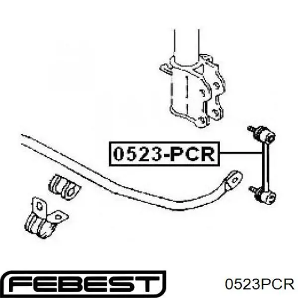 0523-PCR Febest soporte de barra estabilizadora trasera