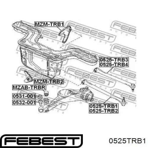  Brazo suspension (control) trasero inferior izquierdo para Mazda Tribute EP