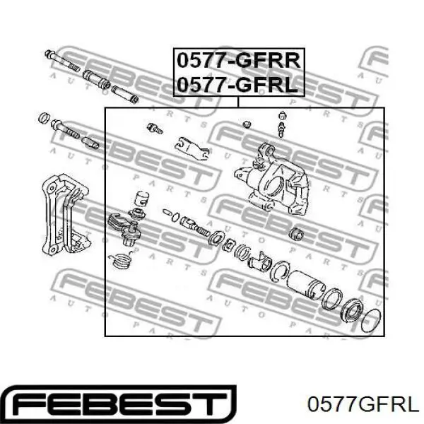 0577GFRL Febest pinza de freno trasera izquierda