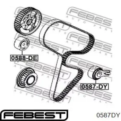 0587-DY Febest rodillo, cadena de distribución