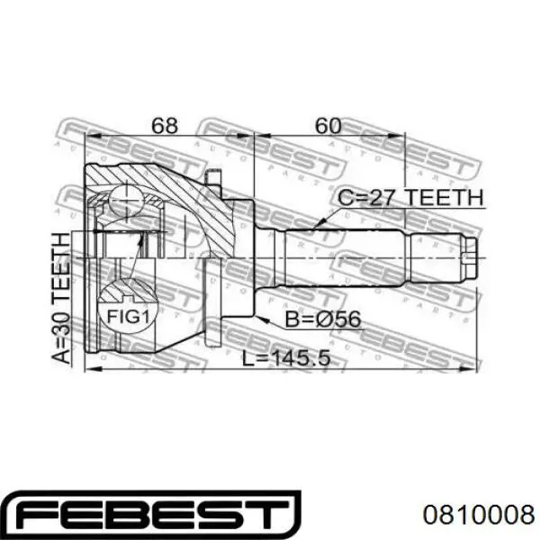 FU008 HDK junta homocinética exterior delantera