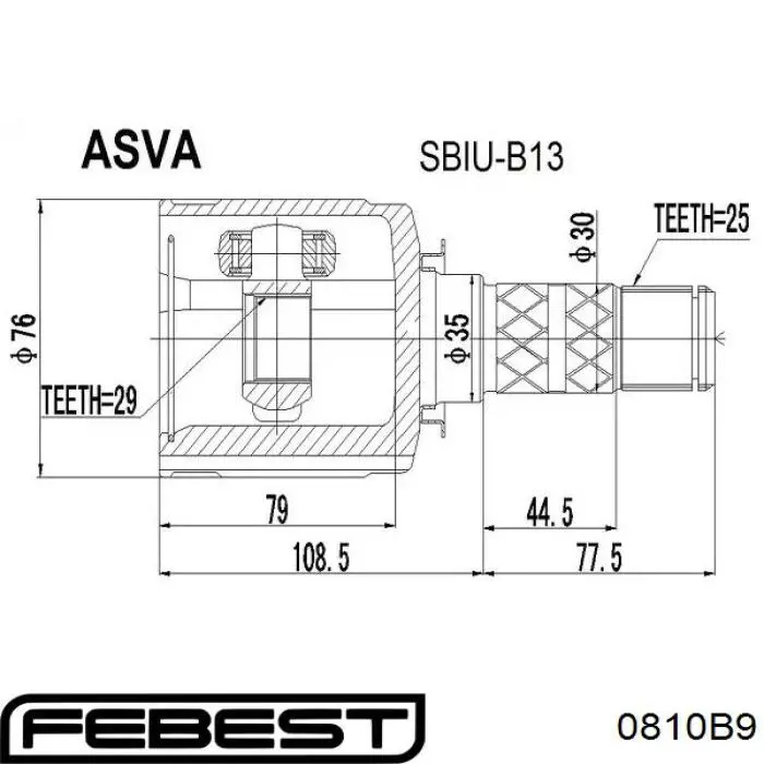  Junta homocinética exterior delantera para Subaru Tribeca 