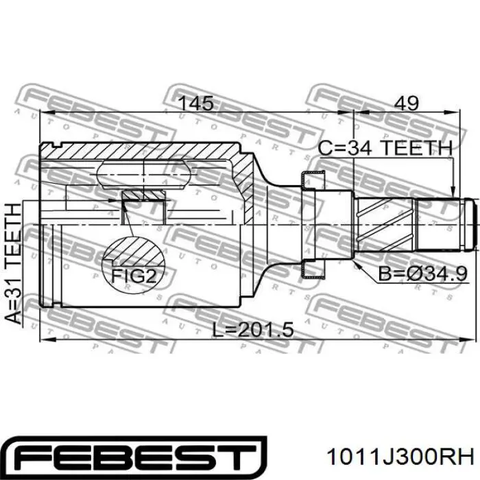  Junta homocinética interior delantera derecha para Chevrolet Cruze J300