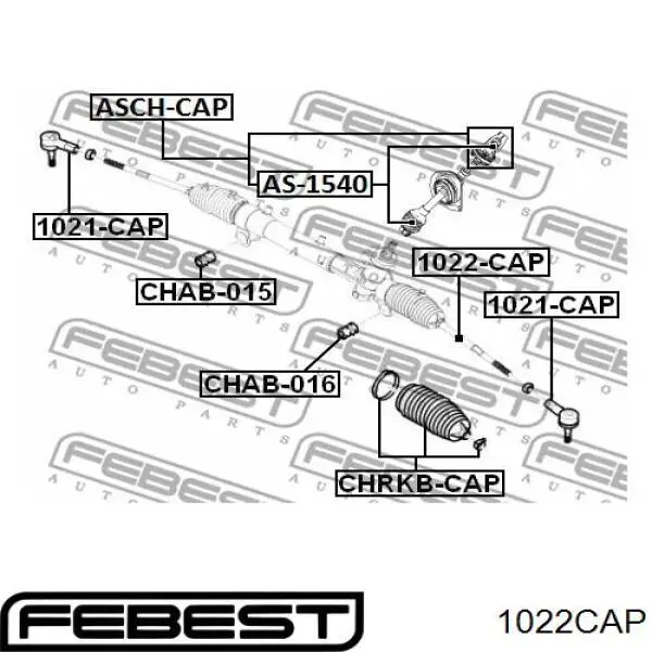 1022-CAP Febest barra de acoplamiento