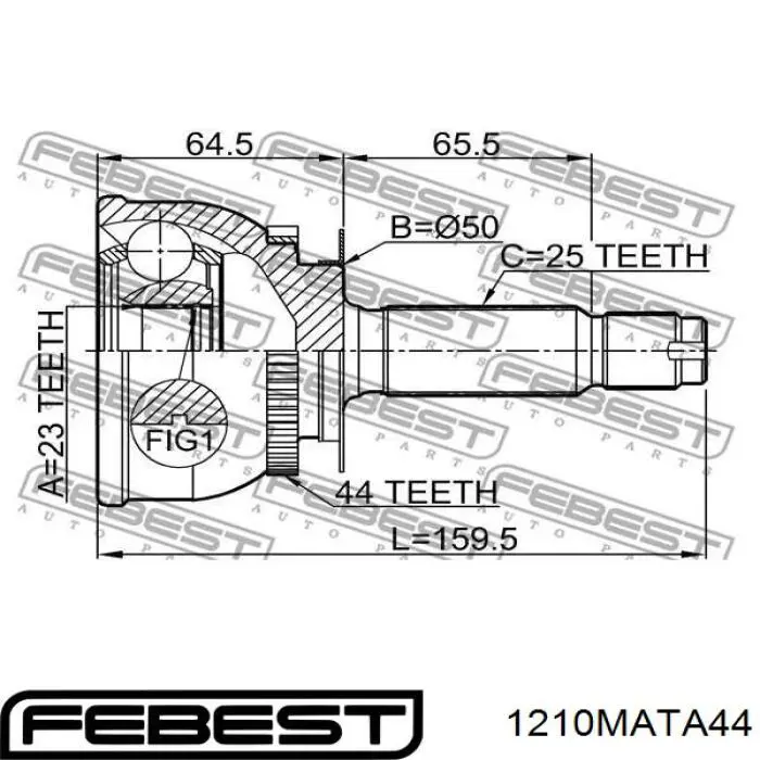 1210MATA44 Febest junta homocinética exterior delantera