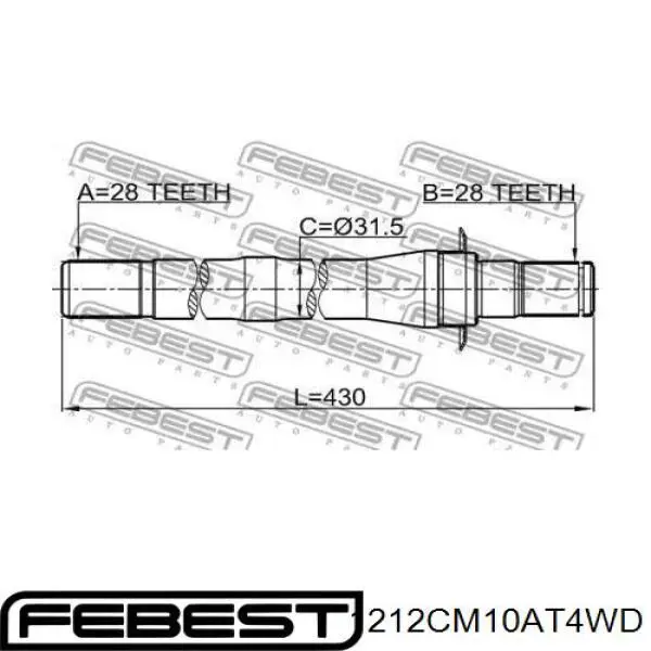  Semieje de transmisión intermedio para Hyundai Santa Fe 2 