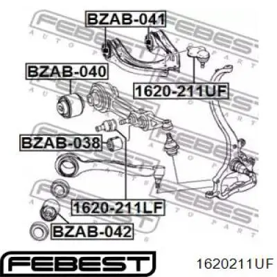 1620211UF Febest rótula de suspensión superior