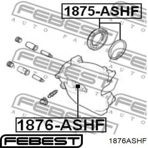 1876-ASHF Febest pinza de freno delantera derecha