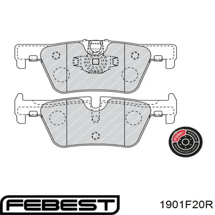 1901F20R Febest pastillas de freno traseras