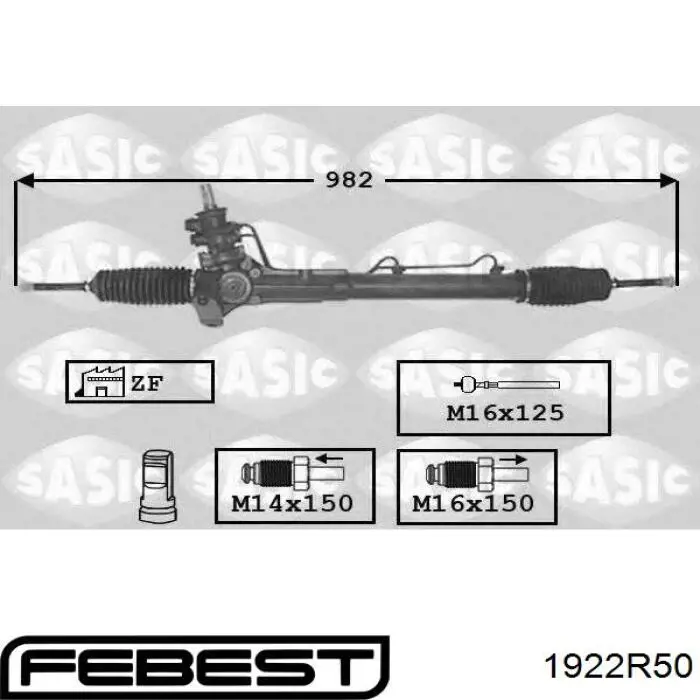 1922-R50 Febest cremallera de dirección