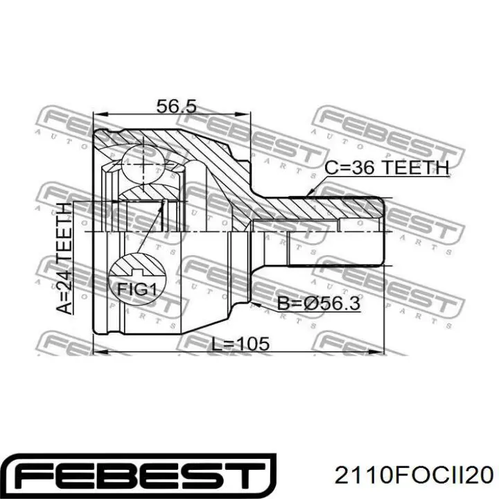 2110-FOCII20 Febest junta homocinética exterior delantera