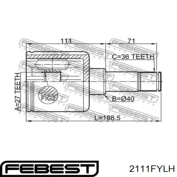  Junta homocinética interior delantera izquierda para Ford Transit V184/5