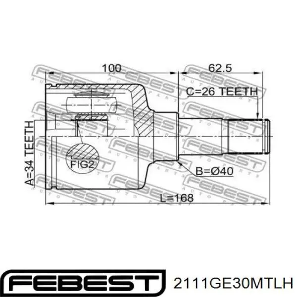 1447557 Ford junta homocinética interior delantera izquierda