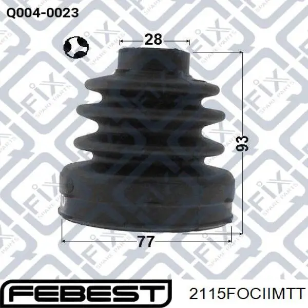 2115-FOCIIMTT Febest fuelle, árbol de transmisión delantero interior