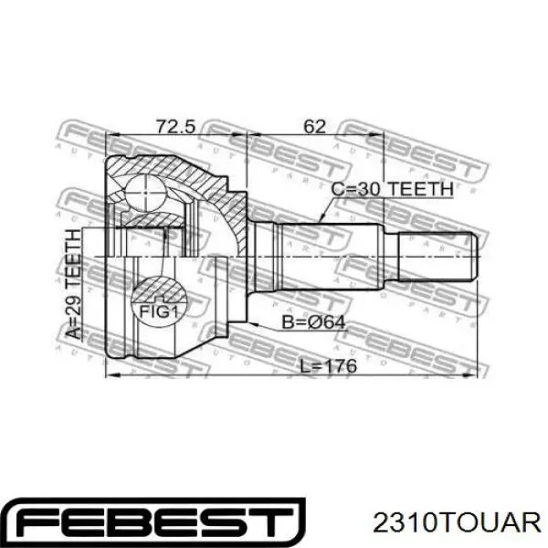 2310-TOUAR Febest junta homocinética exterior delantera