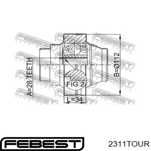 2311-TOUR Febest junta homocinética interior delantera