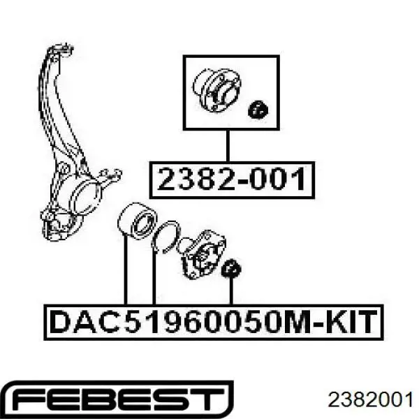 2382-001 Febest cubo de rueda delantero