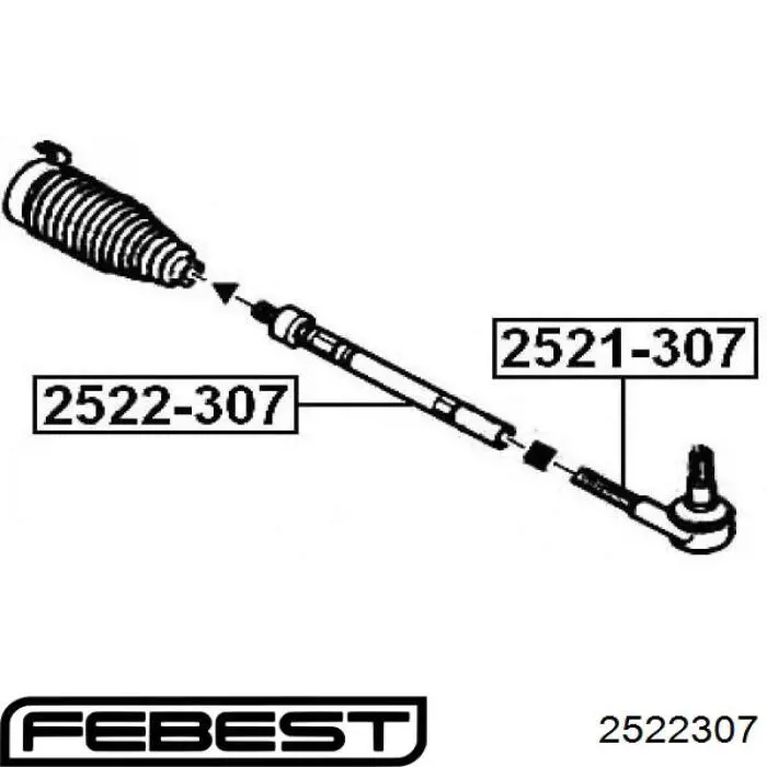 2522307 Febest barra de acoplamiento