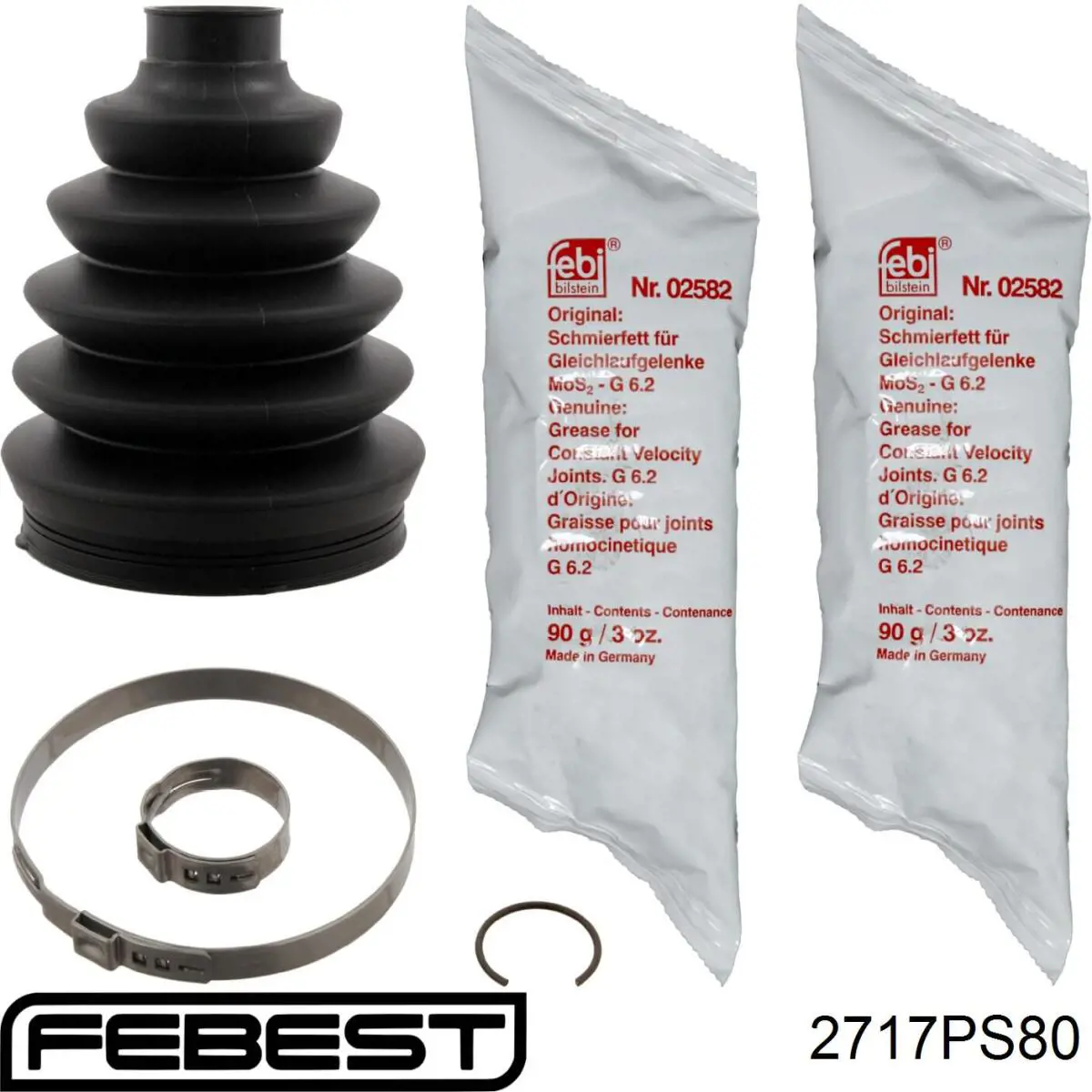 2717P-S80 Febest fuelle, árbol de transmisión delantero exterior