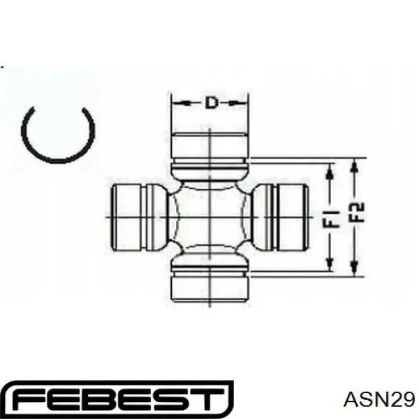 ASN-29 Febest cruceta de árbol de cardán trasero