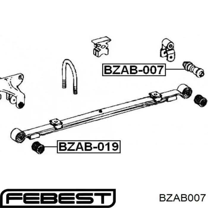 BZAB-007 Febest silentblock para gemela de ballesta