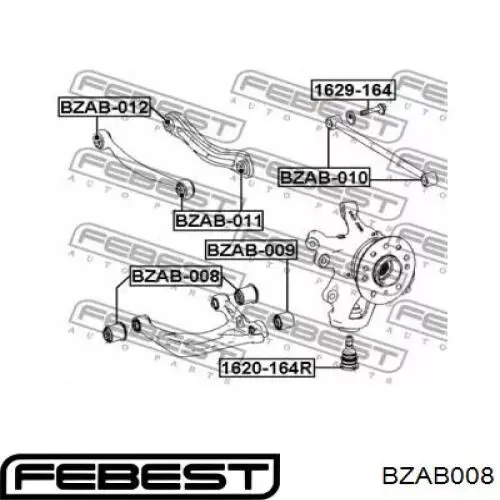 1003527 Autotechteile suspensión, brazo oscilante trasero inferior