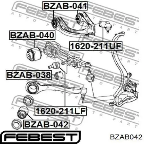 BZAB-042 Febest silentblock de suspensión delantero inferior