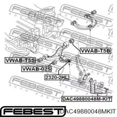 DAC49880048M-KIT Febest cojinete de rueda delantero