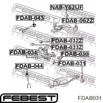 FDAB031 Febest silentblock de mangueta trasera