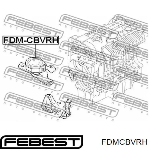 FDM-CBVRH Febest soporte de motor derecho