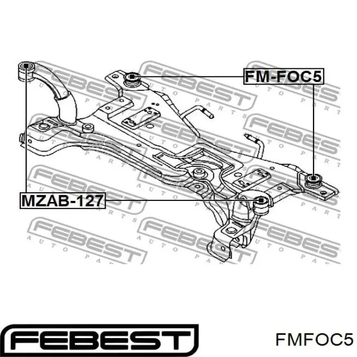 FM-FOC5 Febest bloqueo silencioso (almohada De La Viga Delantera (Bastidor Auxiliar))