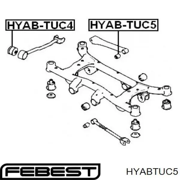 HYAB-TUC5 Febest suspensión, barra transversal trasera