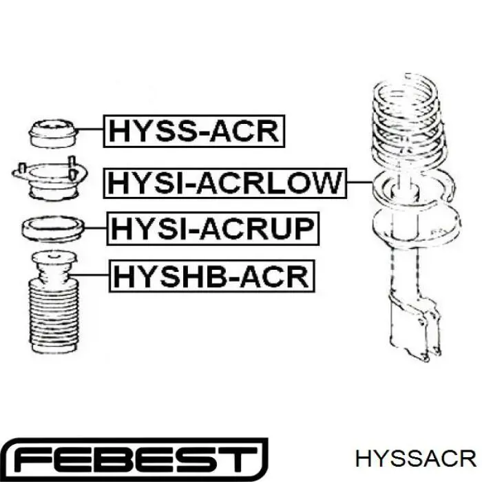 HYSS-ACR Febest soporte amortiguador trasero