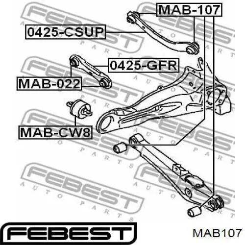  Silentblock de brazo de suspensión trasero superior para Mitsubishi Outlander CWW