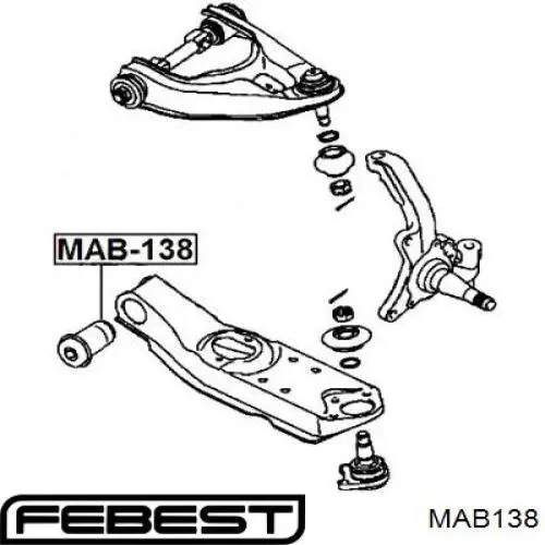 MAB-138 Febest silentblock de suspensión delantero inferior