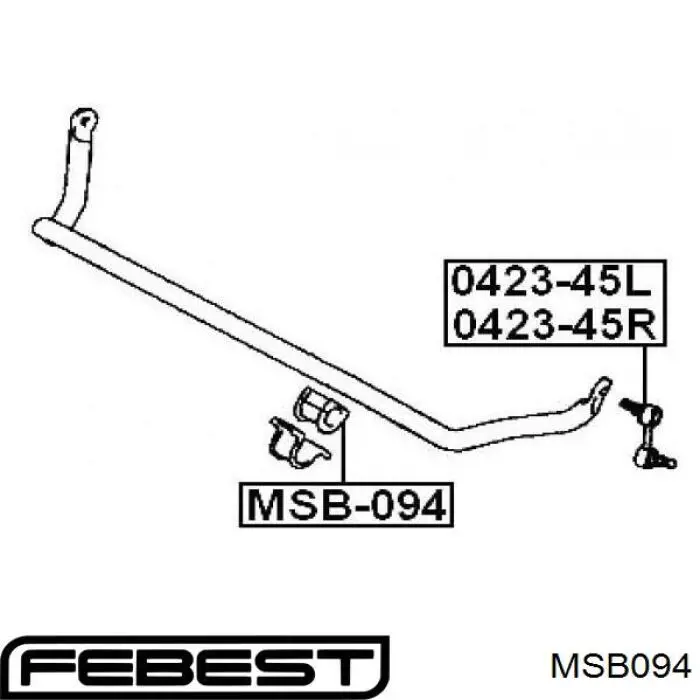 MSB-094 Febest casquillo de barra estabilizadora delantera