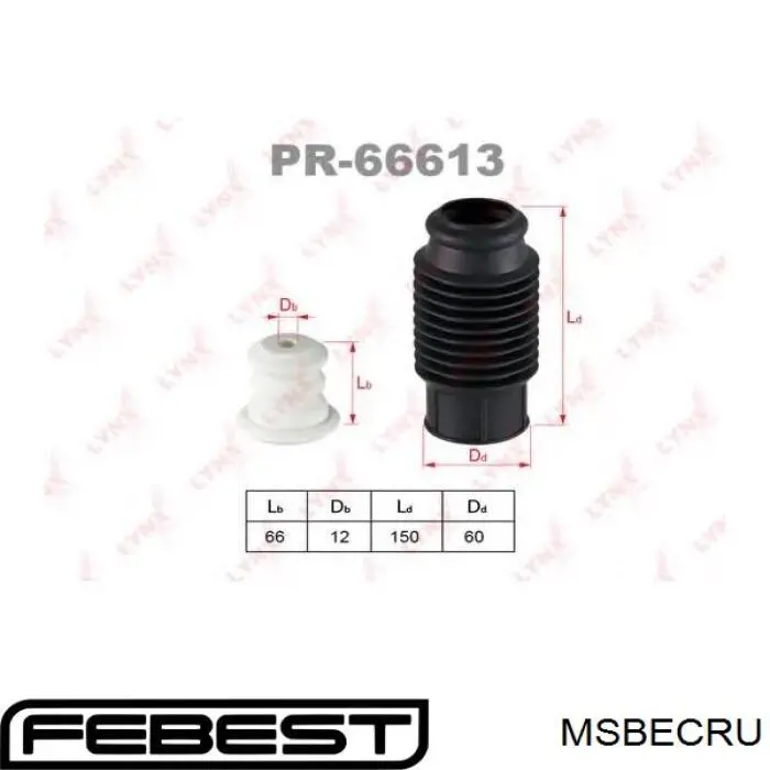 MSBECRU Febest silentblock en barra de amortiguador trasera