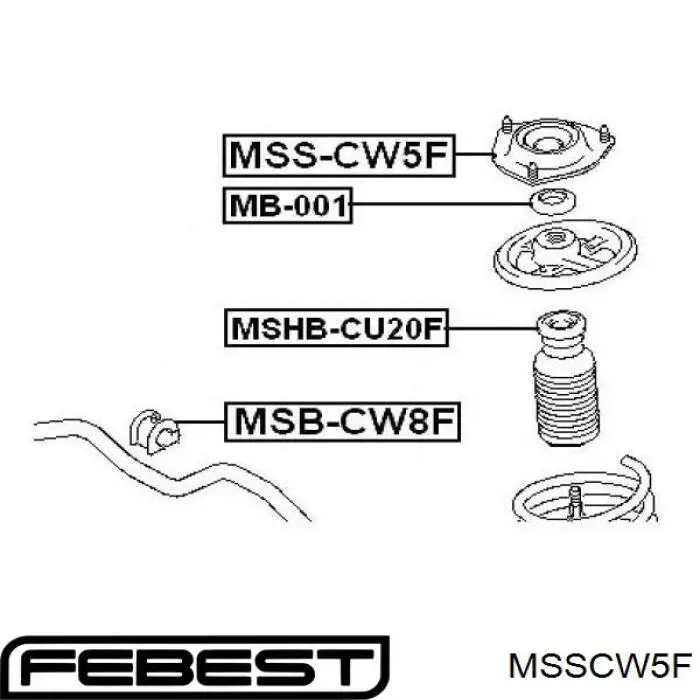 MSS-CW5F Febest soporte amortiguador delantero